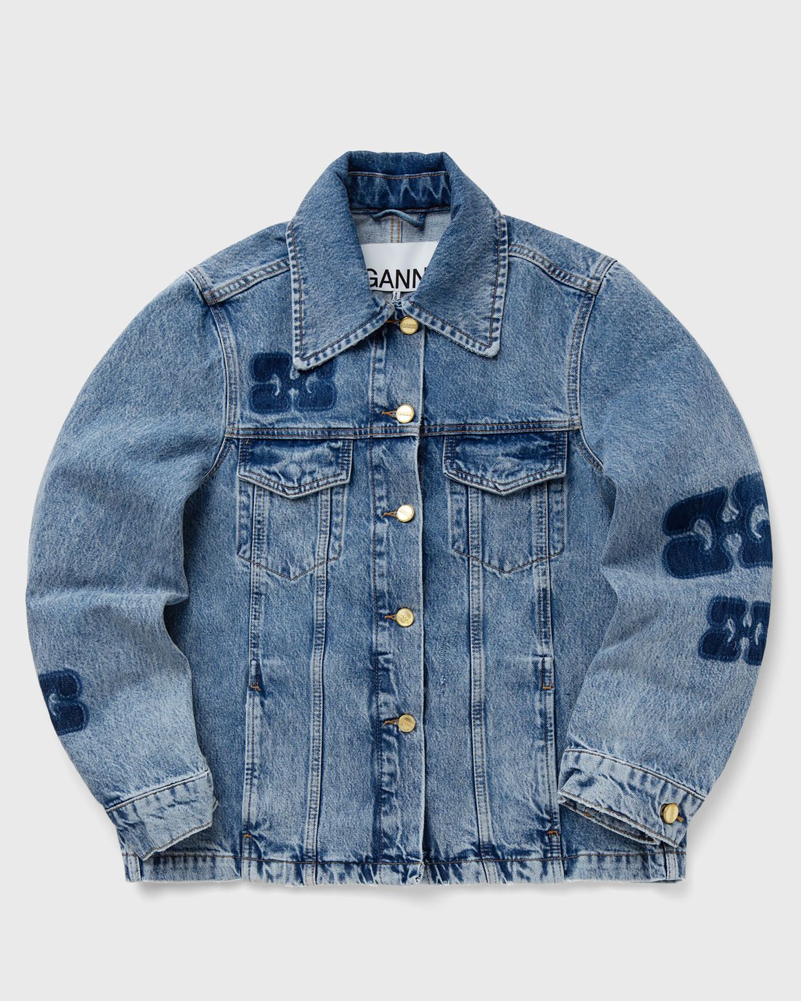 ◆GANNI ガニー◆Patch Denim Jacket パッチデニムジャケット Ganni Patch Denim Jacket Blue | BSTN Store