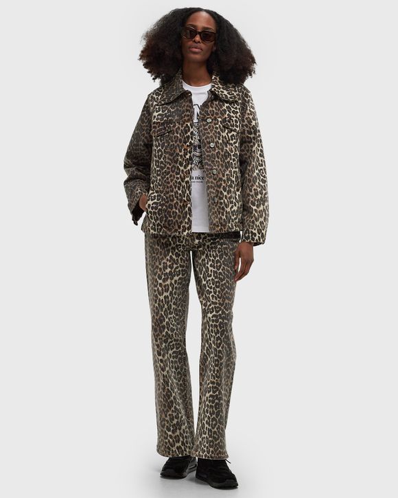 Ganni Print Denim Jacket Brown | BSTN Store