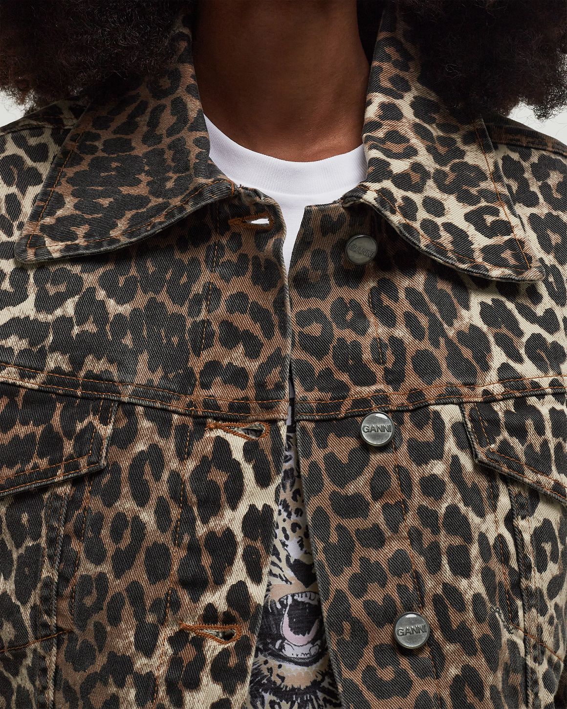 【関税込み】Ganni Leopard denim jacket Ganni Leopard denim jacket - Women | VIETTI Online Store Shop