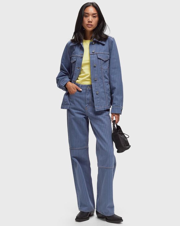 【関税込み】GANNI ブルー Izey ストライプ ジーンズ Ganni Stripe Overdyed Denim Izey Blue | BSTN Store