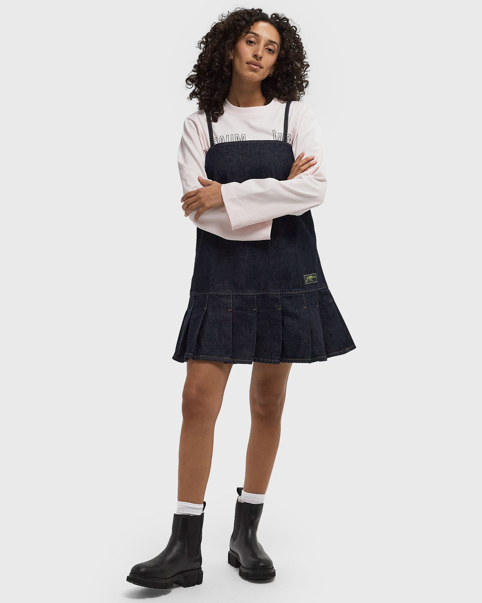 Rinse Denim Strap Mini Dress