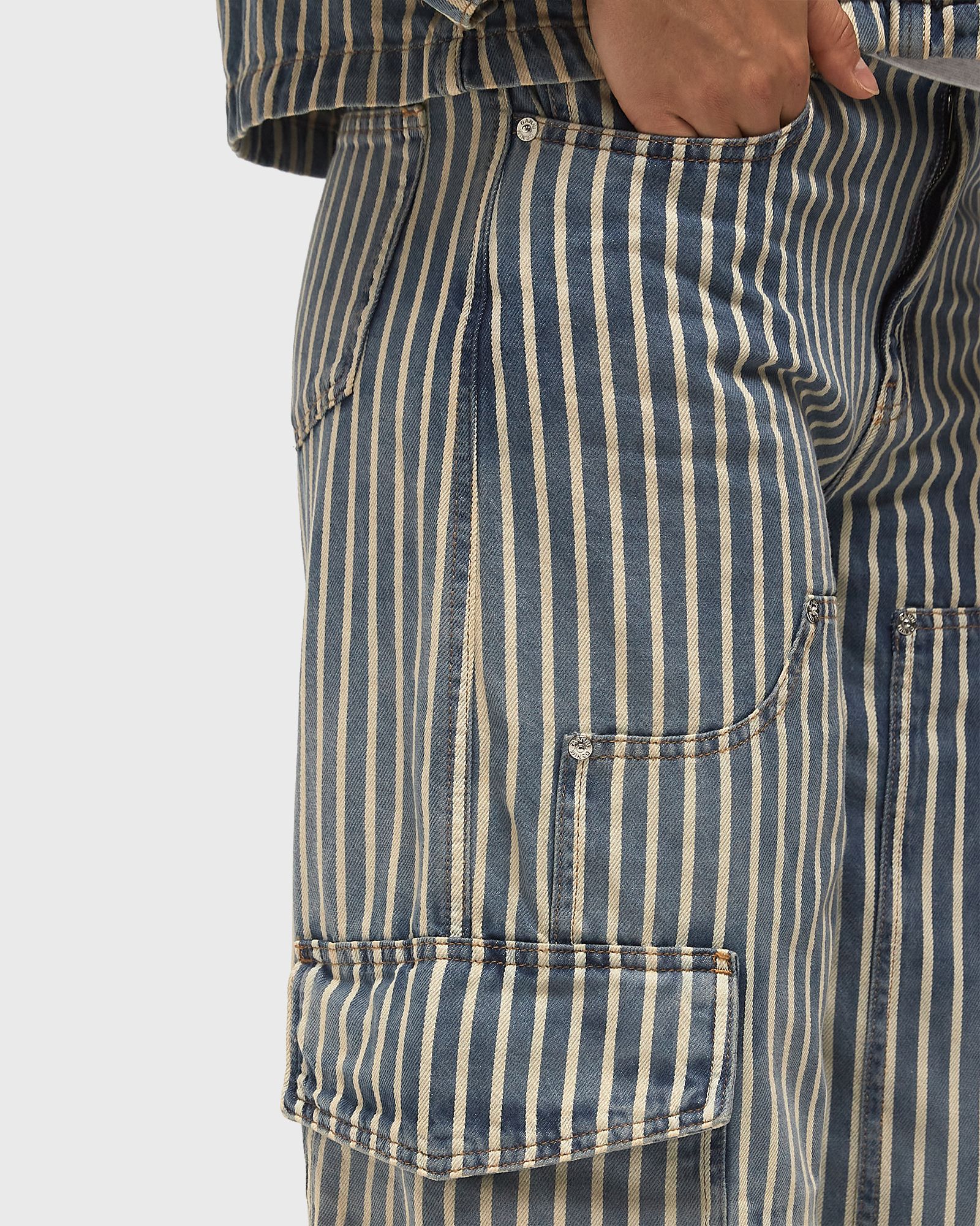 Light Stripe Denim Carpenter Jeans