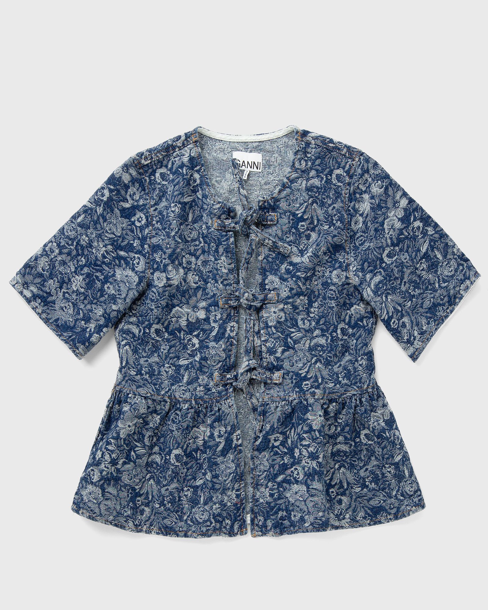 Tapestry Denim Peplum Blouse