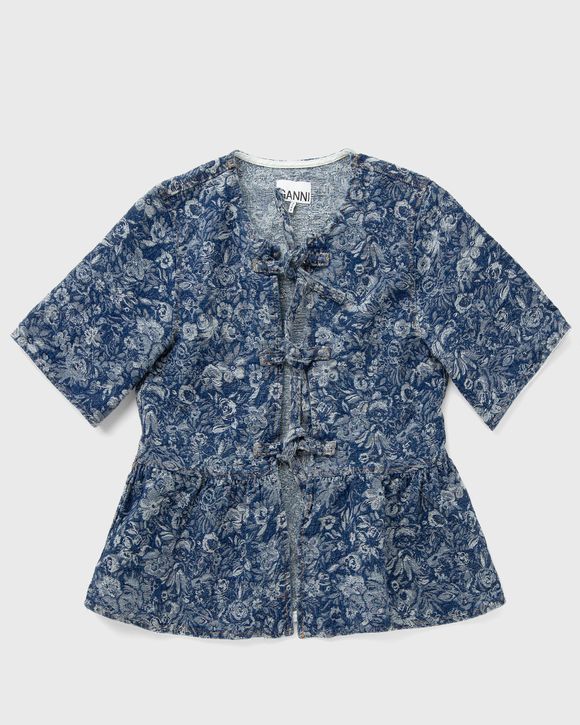 Tapestry Denim Peplum Blouse