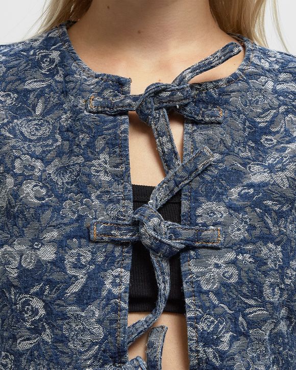 Tapestry Denim Peplum Blouse