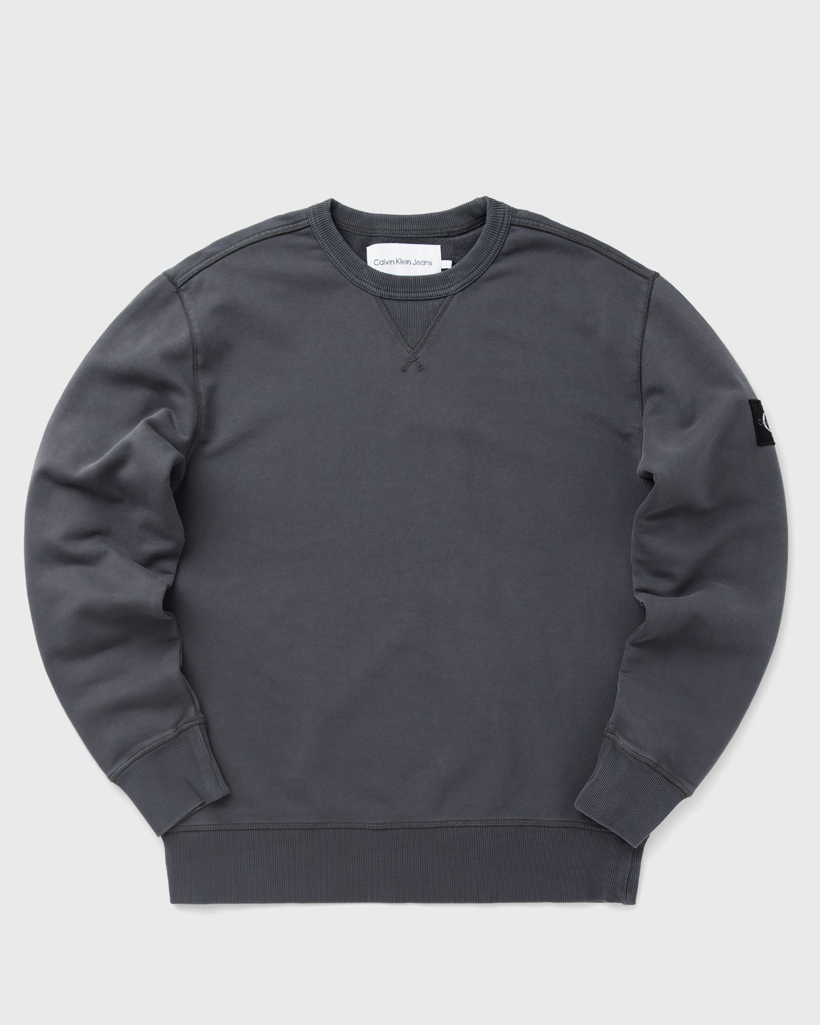 Calvin Klein Jeans - washed badge crew neck men sweatshirts black in größe:xxl