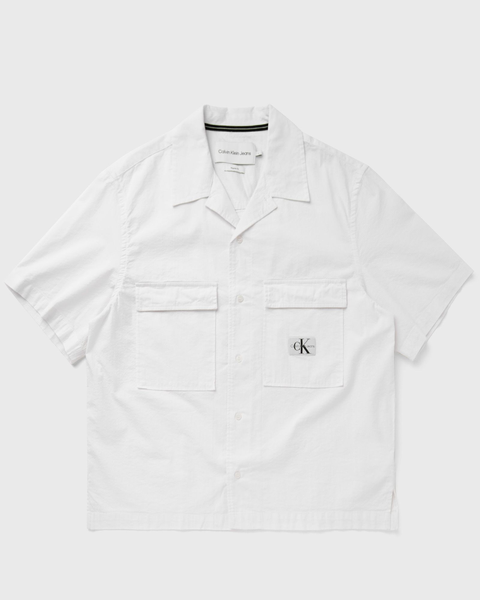 Calvin Klein Jeans - seersucker ss shirt men shortsleeves white in größe:xl