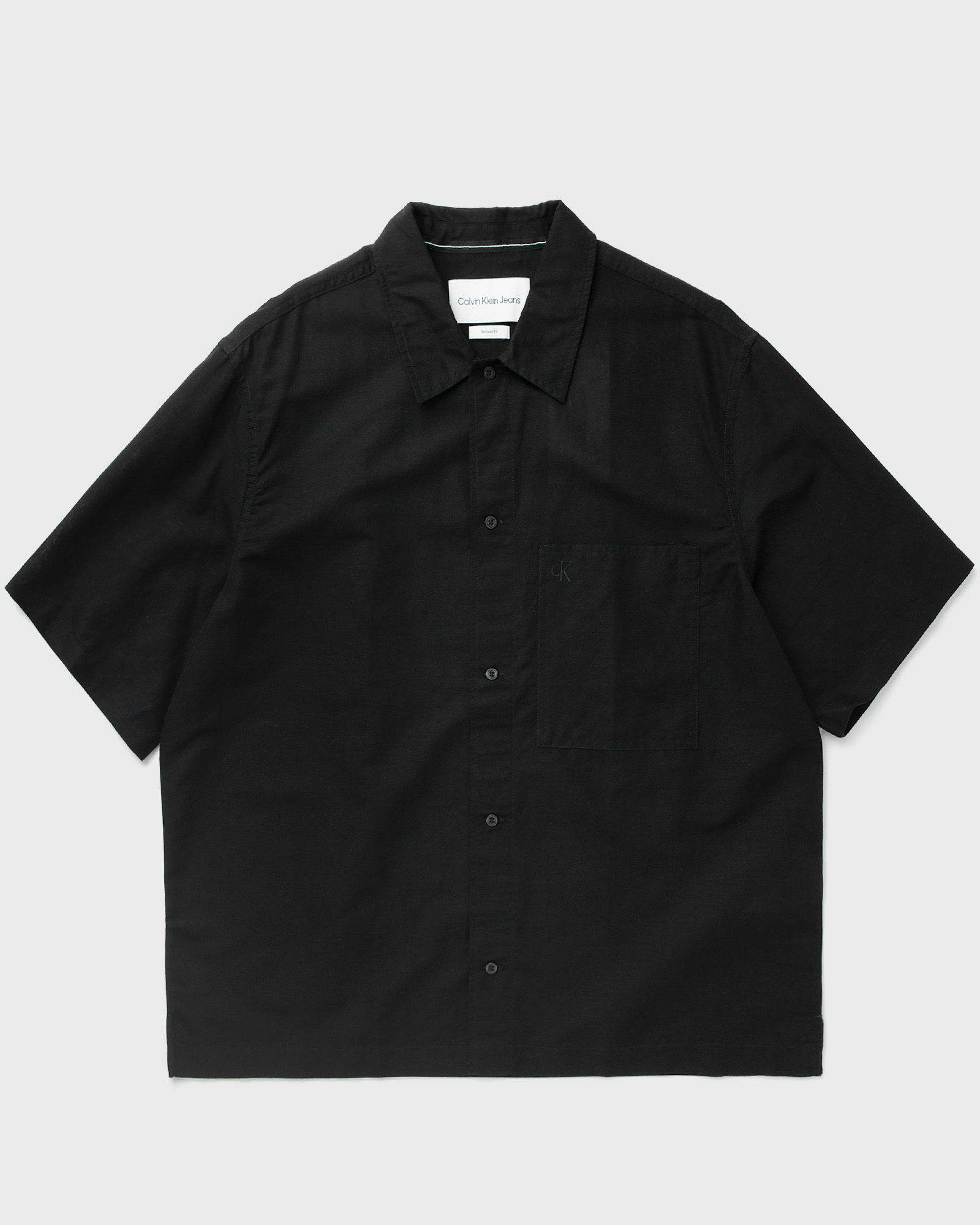 Calvin Klein Jeans - linen ss shirt men shortsleeves black in größe:xl