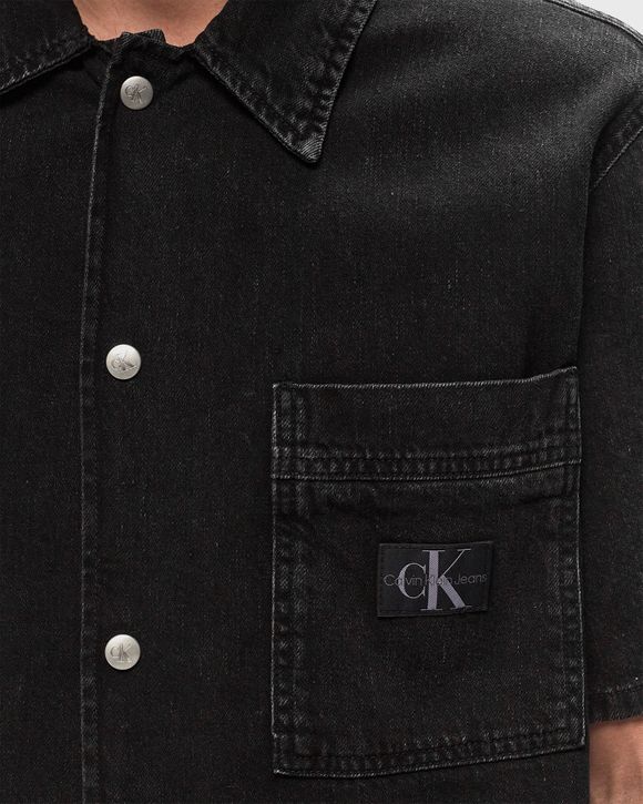 Calvin Klein Jeans Camp Denim Shirt Men Overshirts Black in Size M