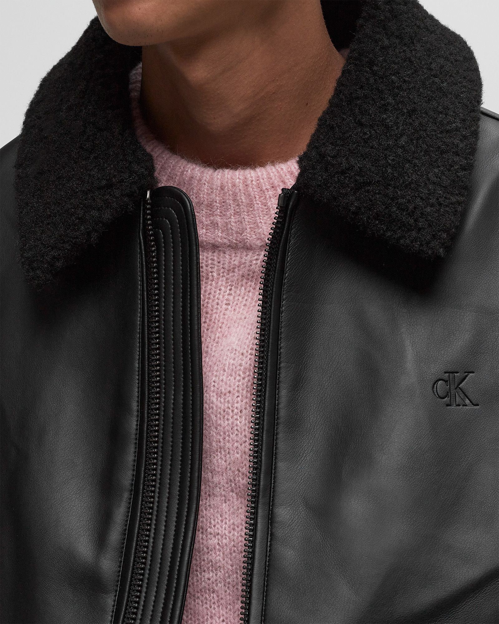 FAUX LEATHER AVIATOR