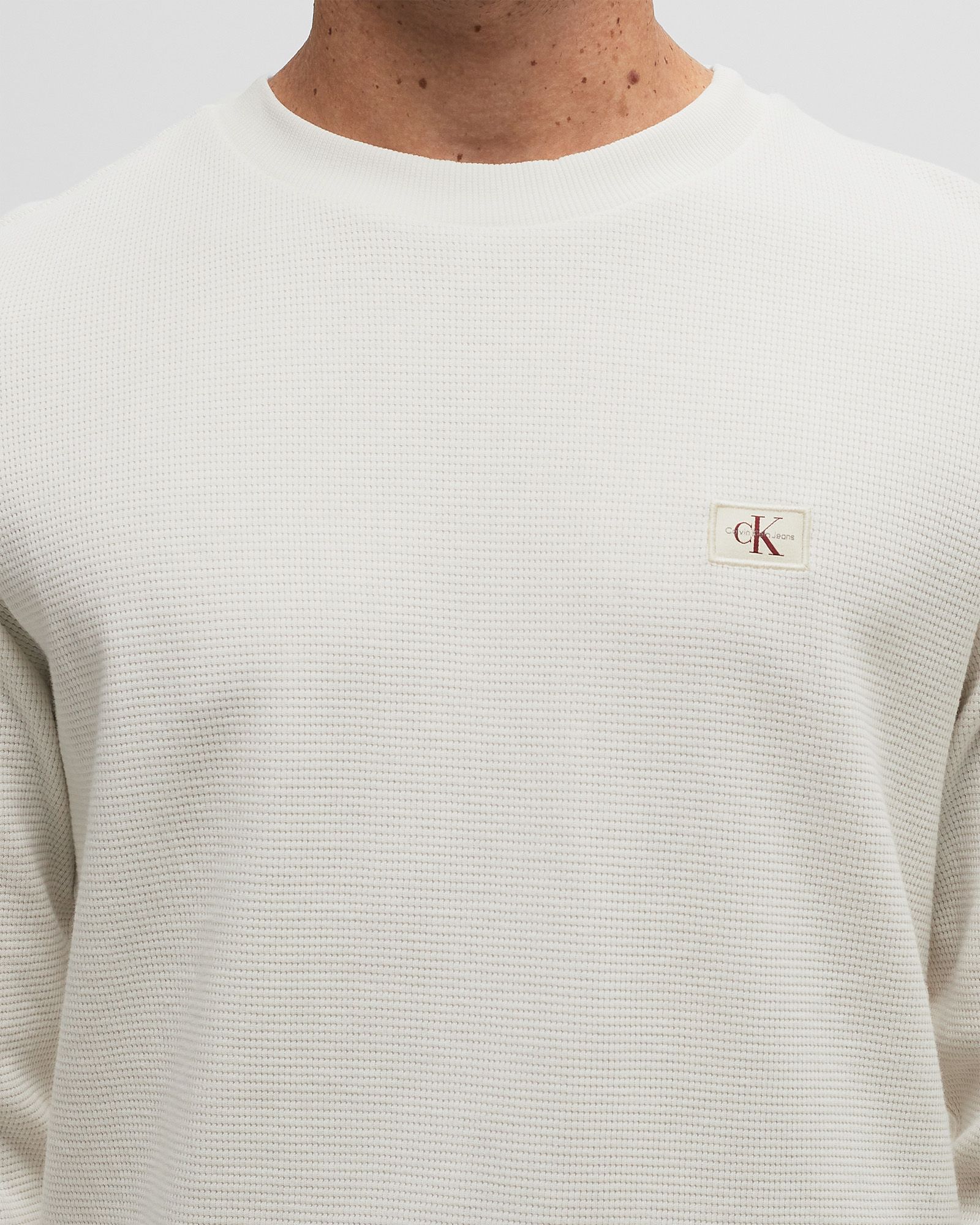 WOVEN LABEL WAFFLE LS TEE