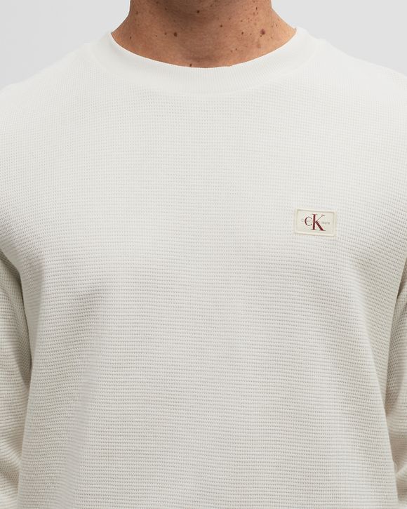 WOVEN LABEL WAFFLE LS TEE