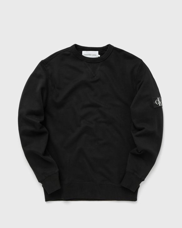 Calvin Klein Shrunken Institutional Crew-Neck Sweatshirt, Black