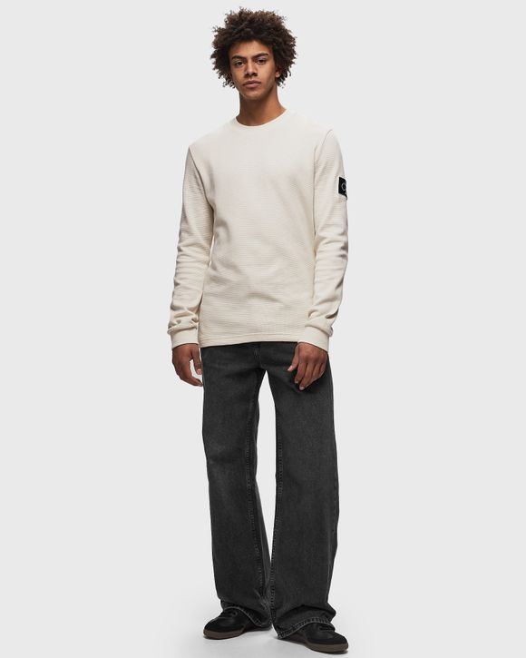 Calvin Klein Jeans BSTN TEE BADGE LS White Store | WAFFLE