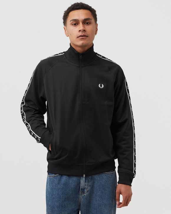 Fred Perry SEASONAL TAPED TRACK JACKET Black - BLACK/ BLACK