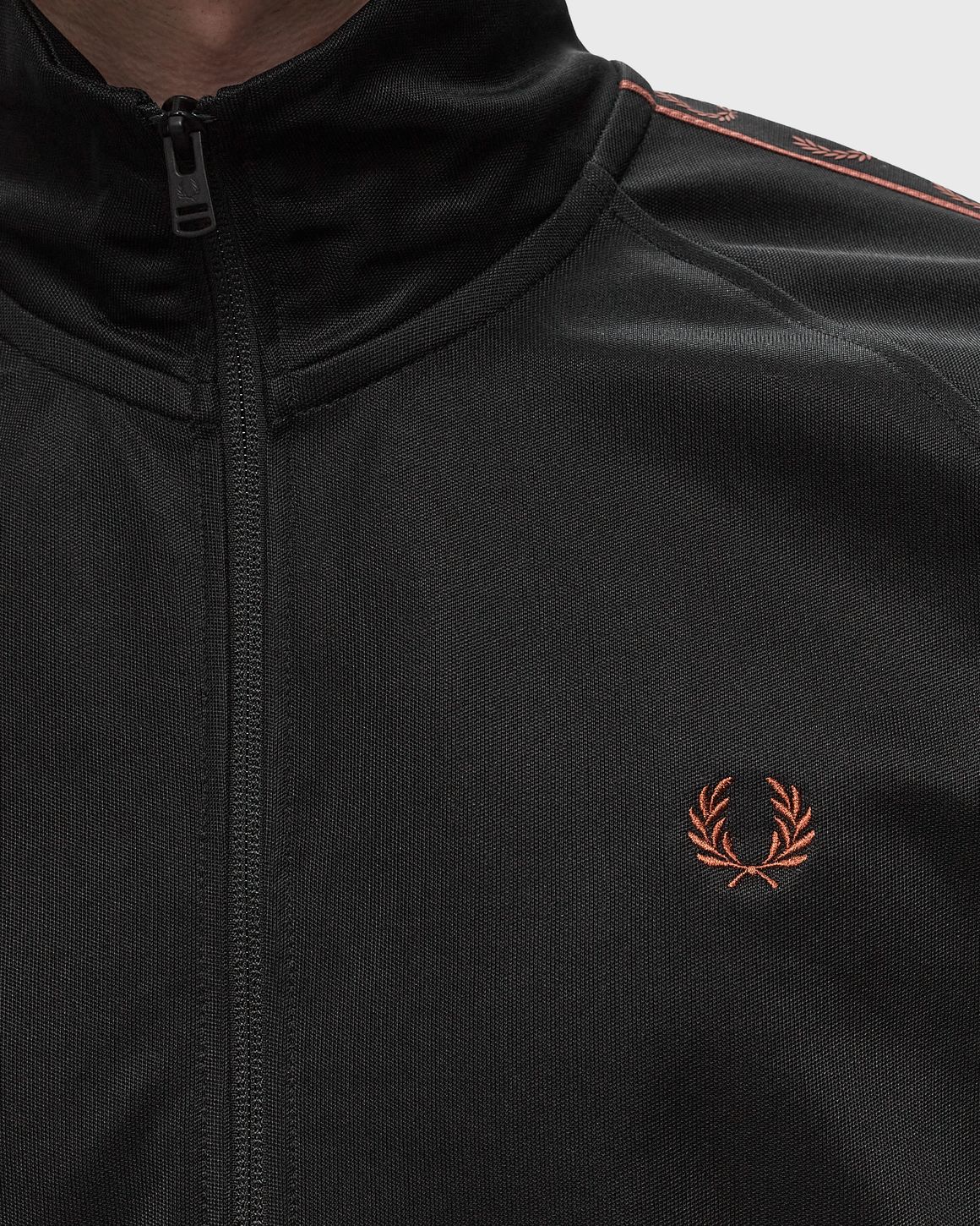 Fred Perry CONTRAST TAPE TRACK JACKET Black BSTN Store