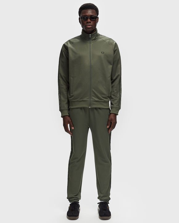 Fred Perry CONTRAST TAPE TRACK JACKET Green BSTN Store