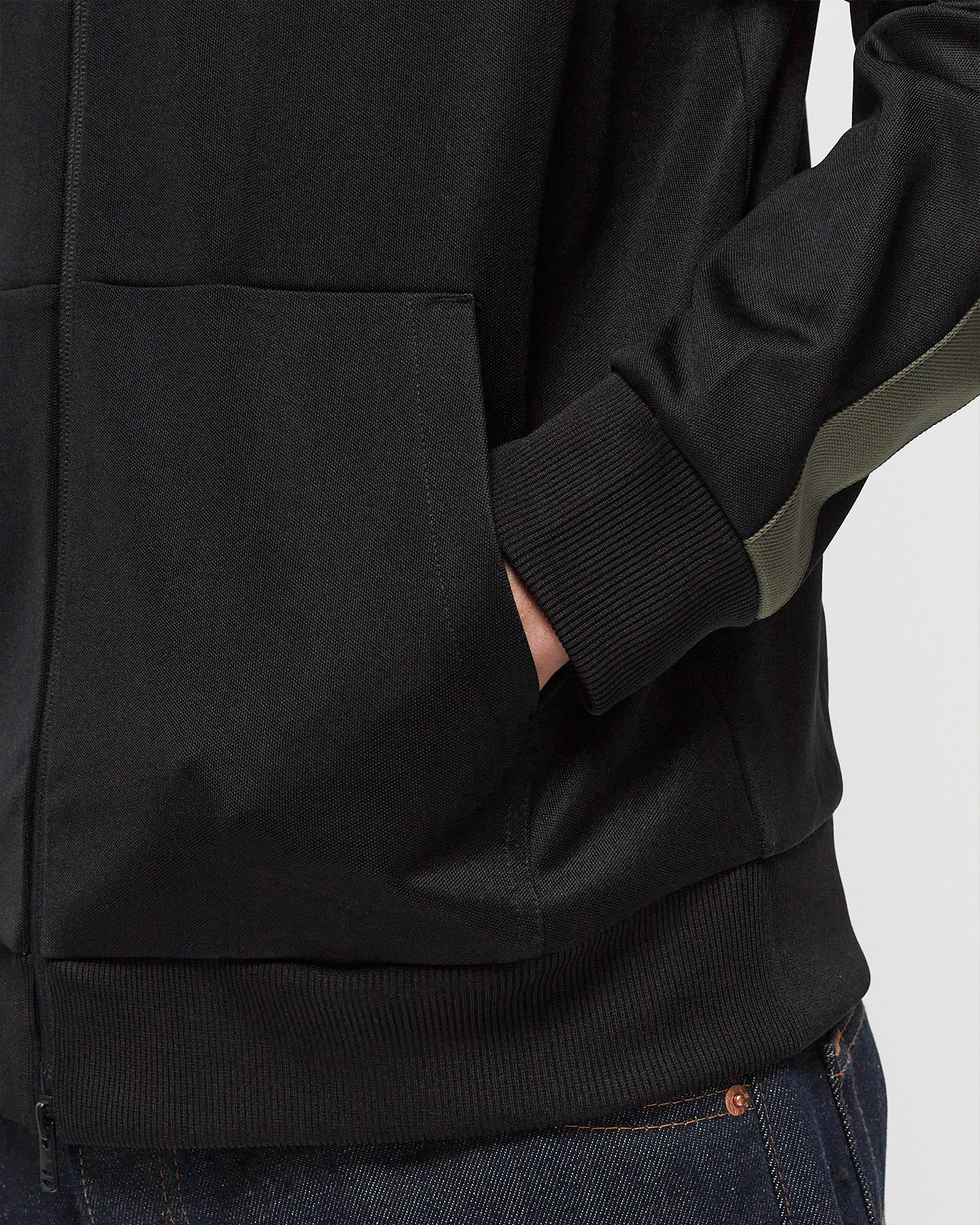 TAPE DETAIL COLLARED TRACK JACKET
