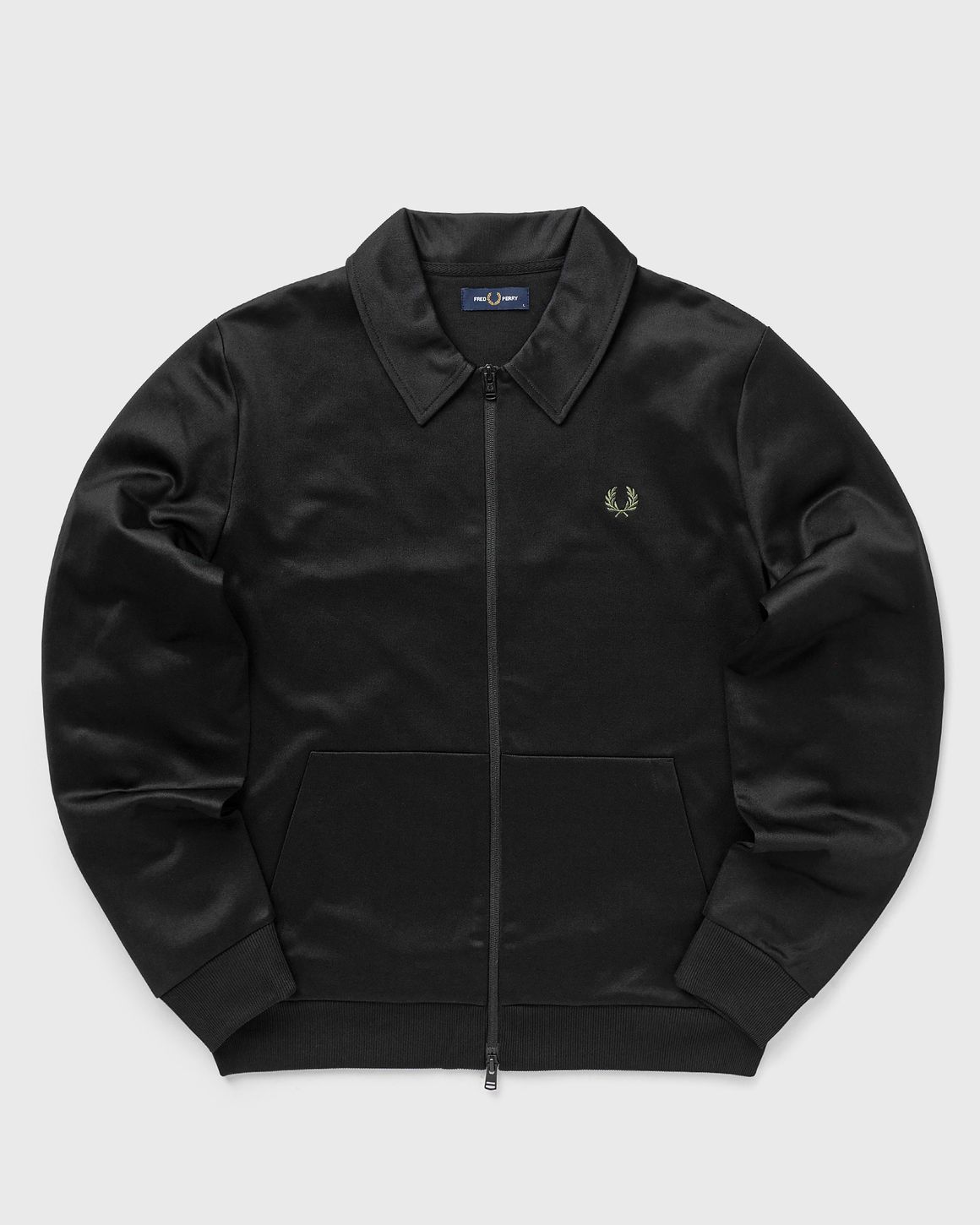 Fred Perry TAPE DETAIL COLLARED TRACK JACKET Black BSTN Store