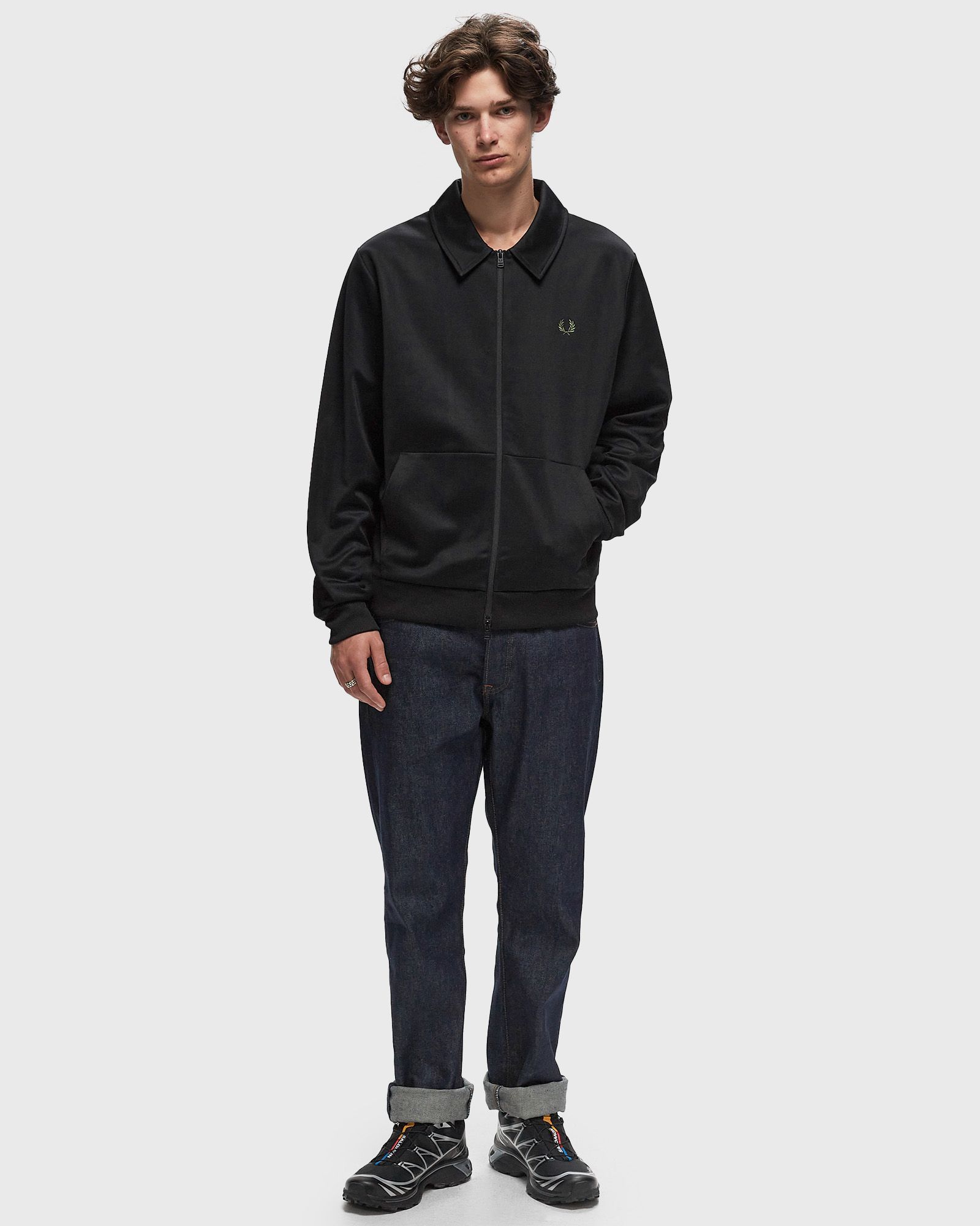 TAPE DETAIL COLLARED TRACK JACKET