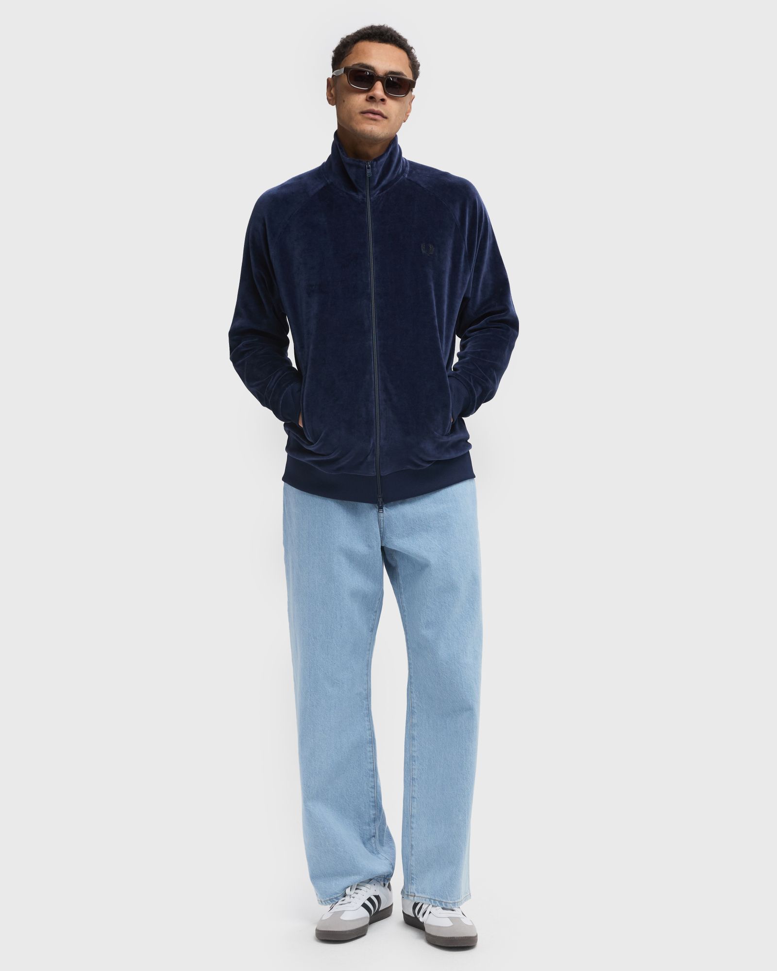 トップス fredperry velour quilt wzip track jacket Vintage 90's Fred Perry Track Top Sidetape Velvet Zipper