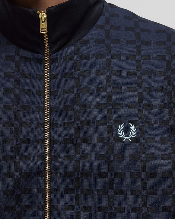 Fred Perry GEOMETRIC JACQUARD TRACK JKT Blue | BSTN Store