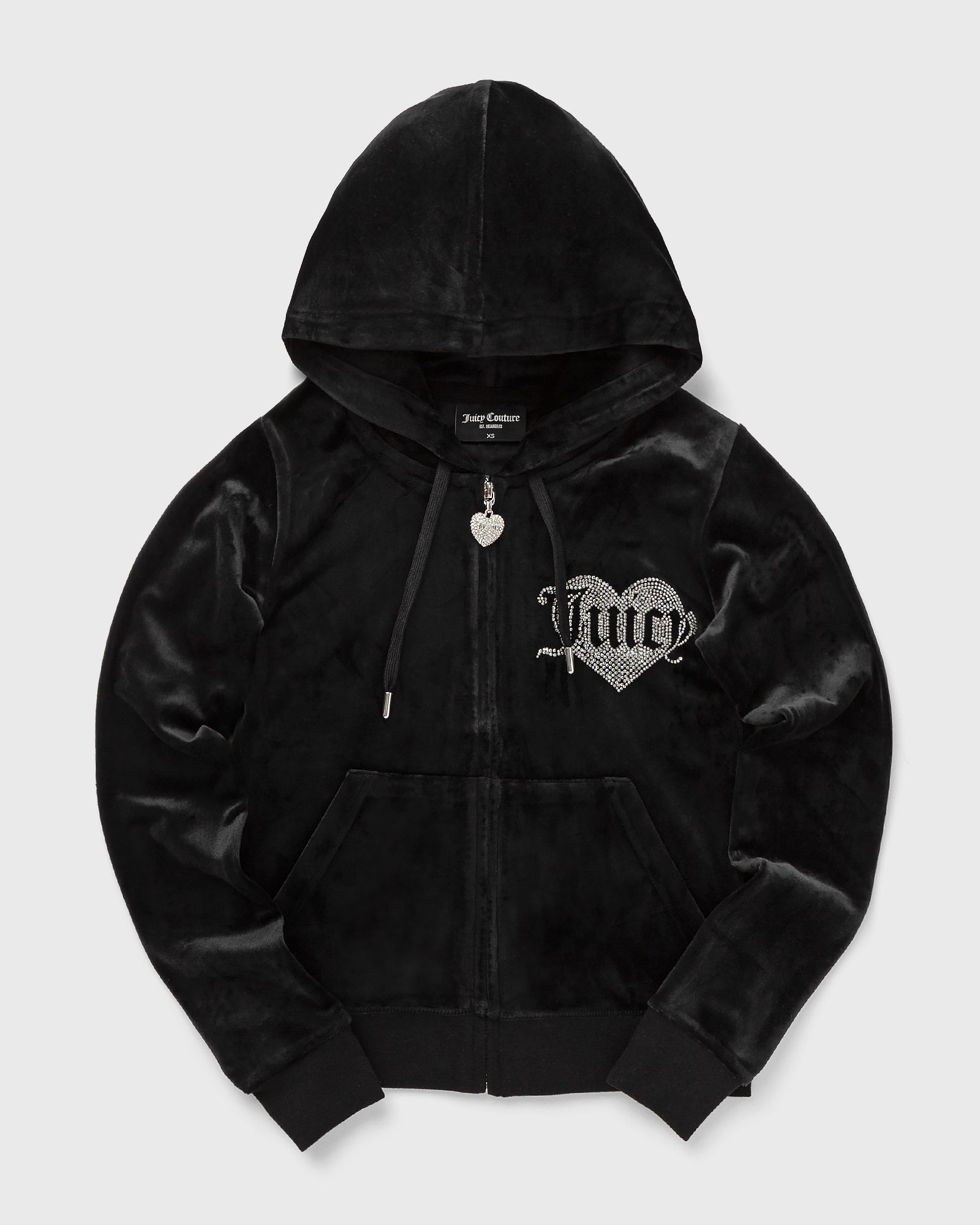 VELOUR HOODIE WITH HEART DIAMANTE