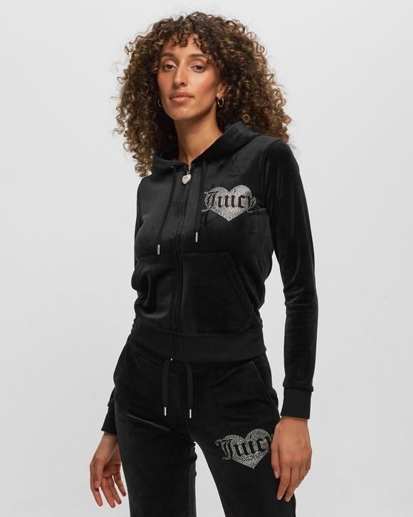 Buy Juicy Couture Black Velour Tracksuit Zip Thru Hoodie And Slim