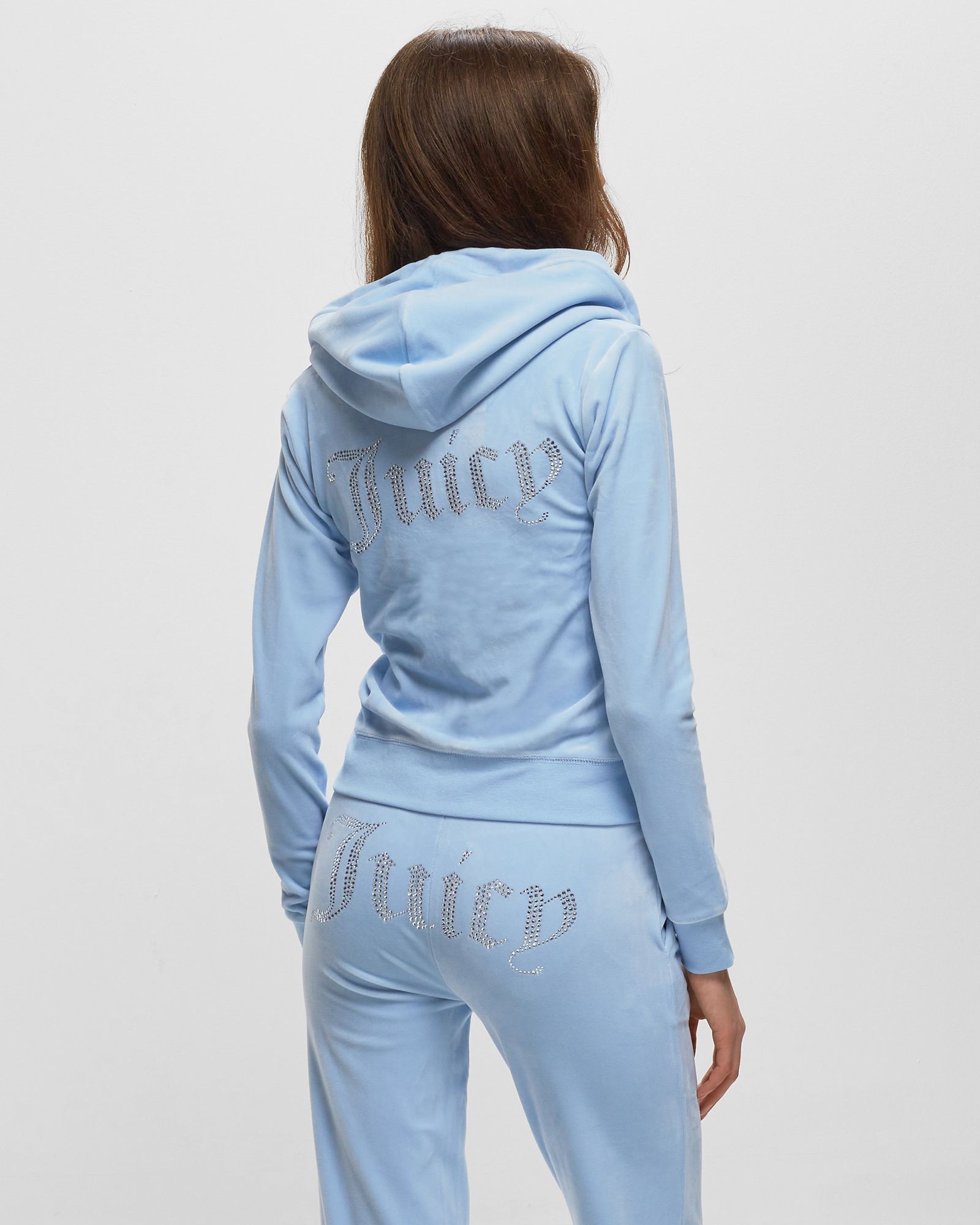 VELOUR HOODIE WITH HEART DIAMANTE