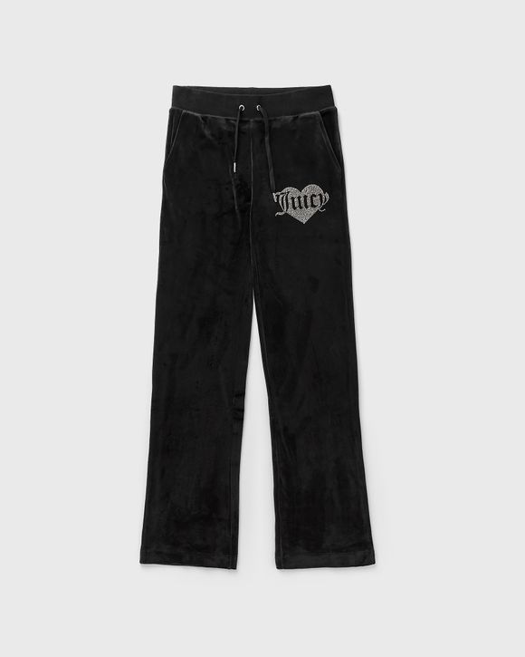 Juicy Couture VELOUR TRACKPANT WITH HEART DIAMANTE Black