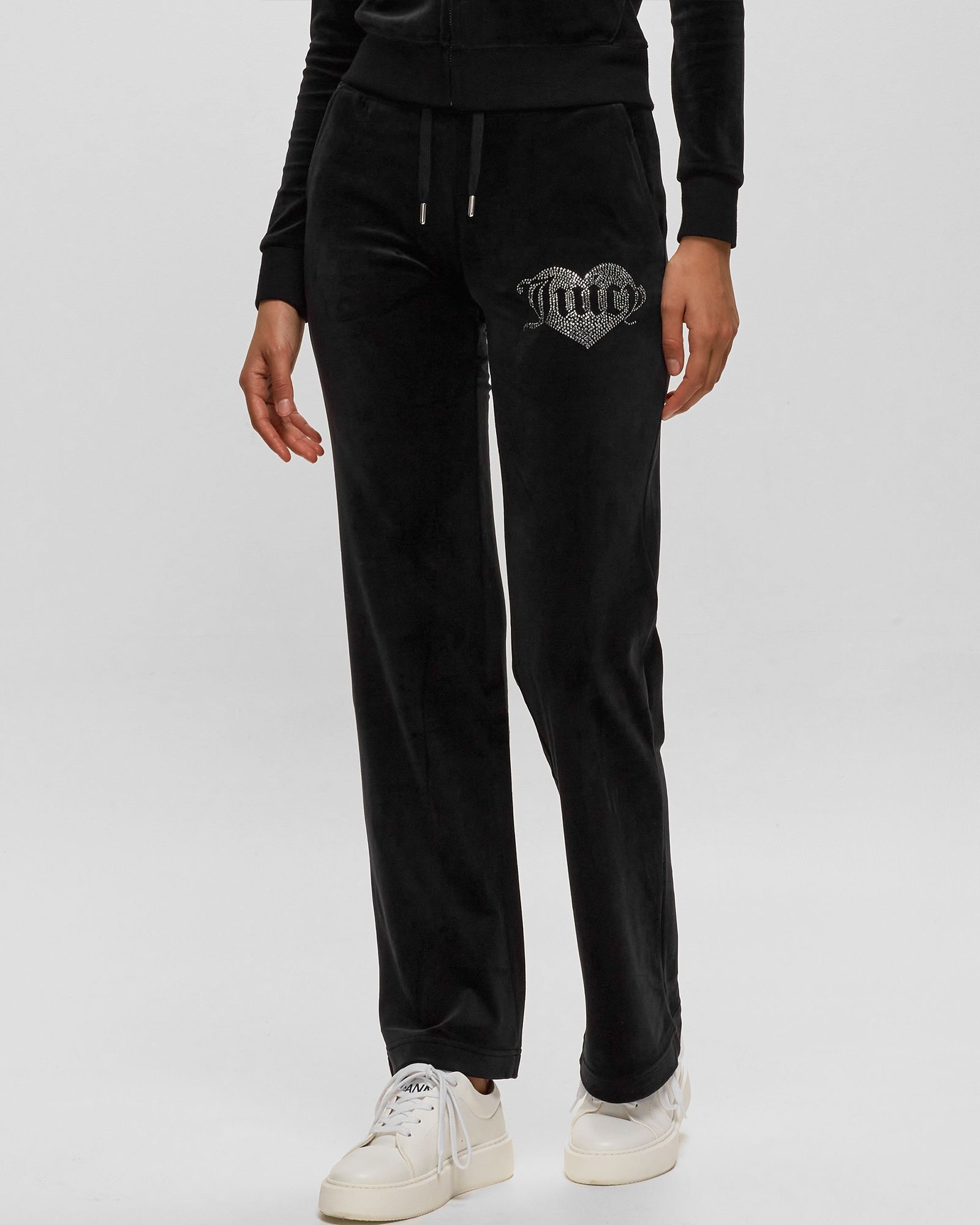 VELOUR TRACKPANT WITH HEART DIAMANTE