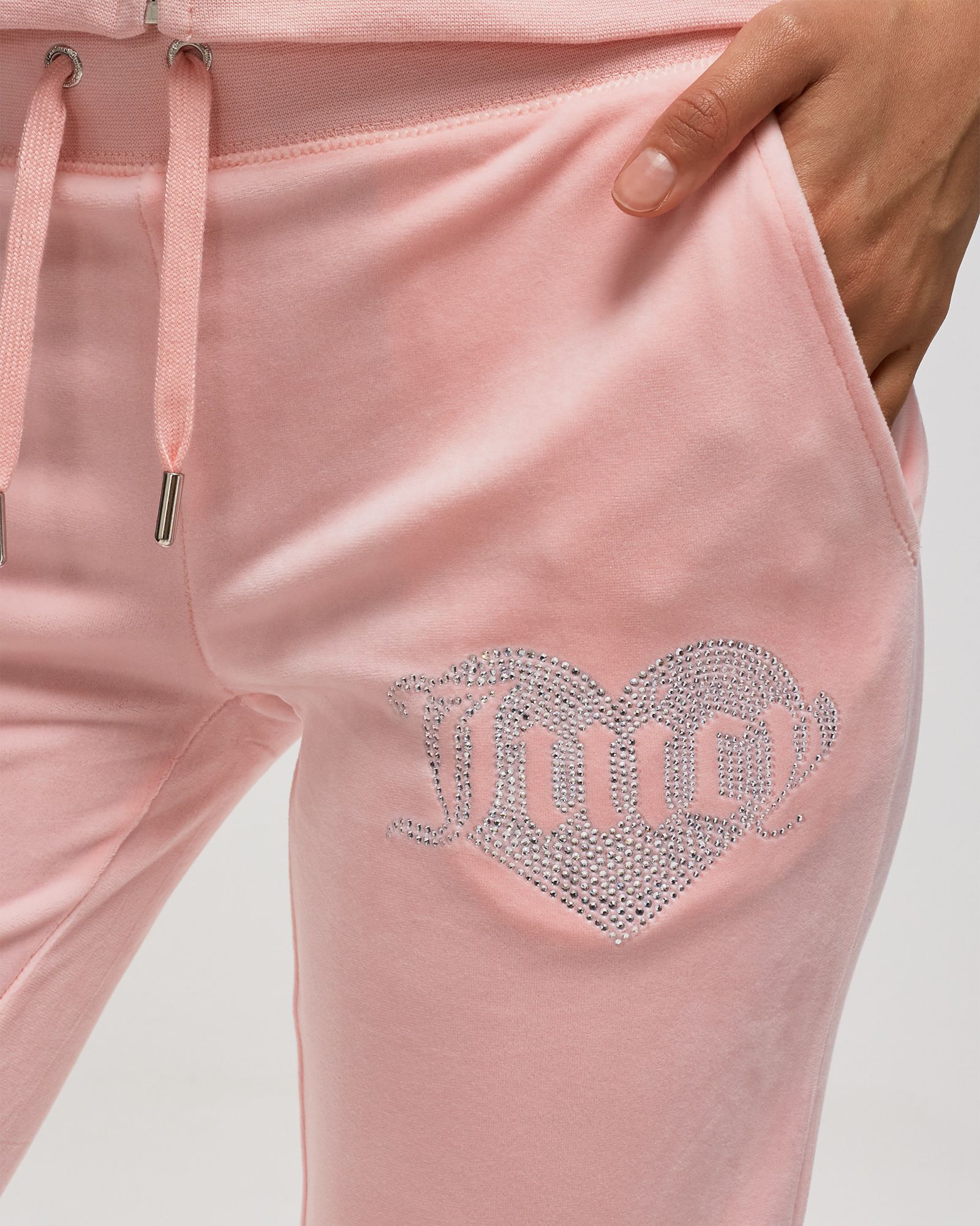 VELOUR TRACKPANT WITH HEART DIAMANTE