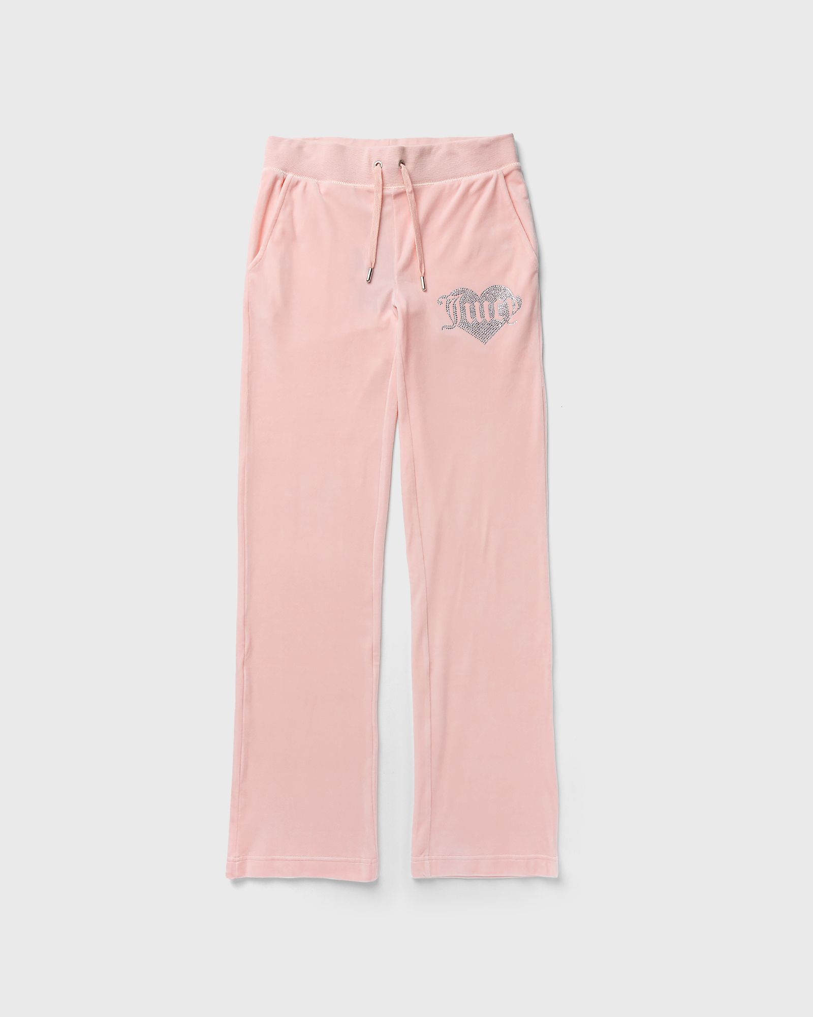 Juicy Couture - velour trackpant with heart diamante women sweatpants pink in größe:l