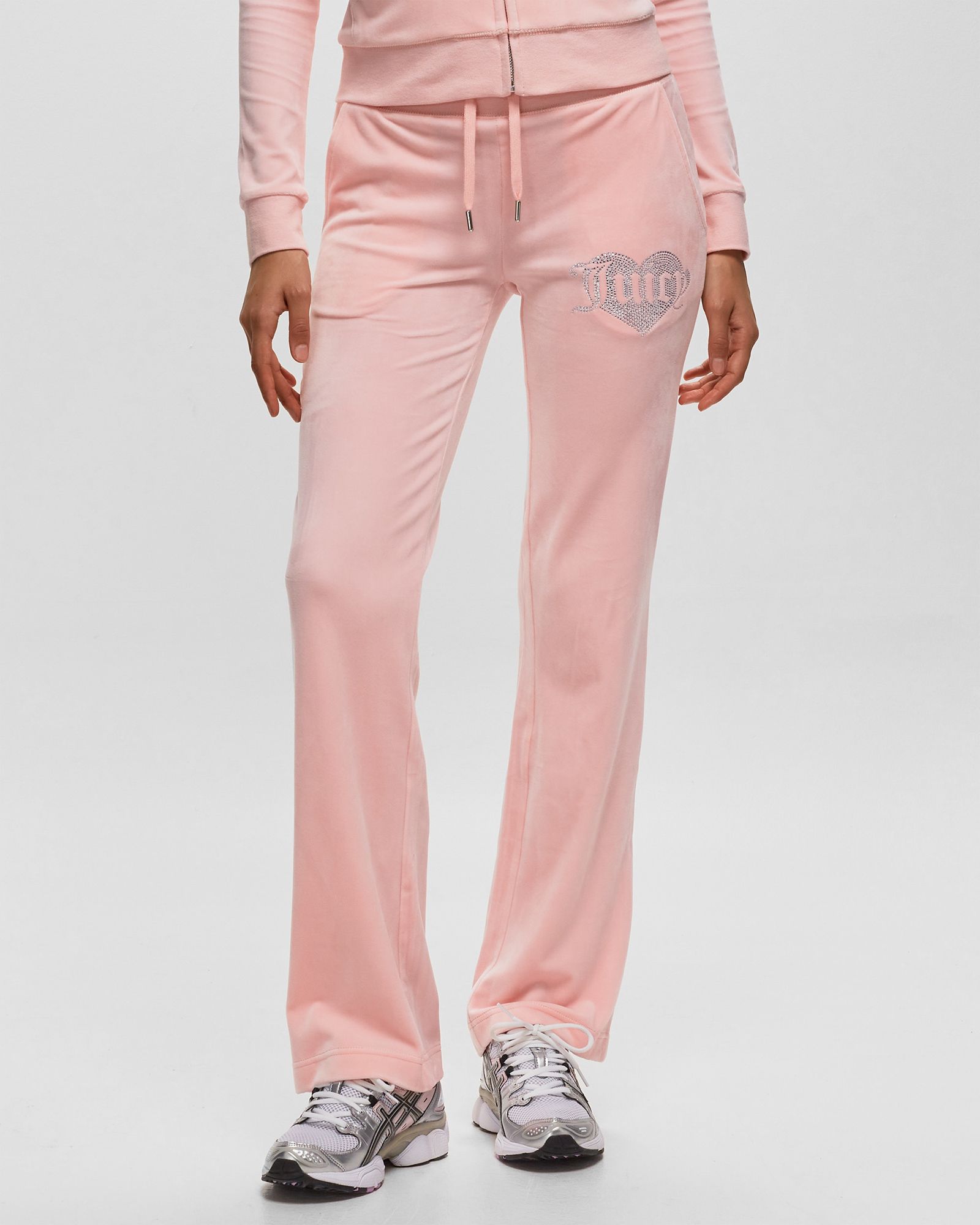 VELOUR TRACKPANT WITH HEART DIAMANTE