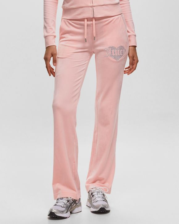 Juicy Couture VELOUR TRACKPANT WITH HEART DIAMANTE Pink