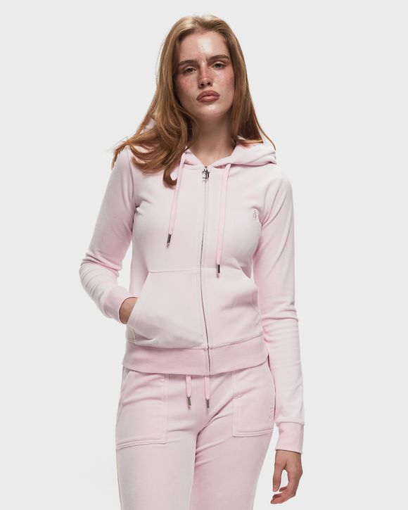 Juicy Couture VELOUR HOODIE WITH HEART DIAMANTE Pink