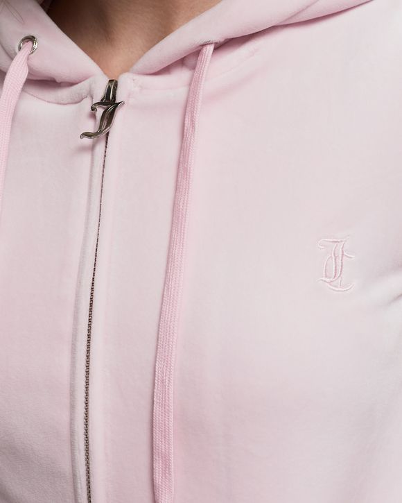 Juicy Couture Classic Velour Robertson Zip Hoodie Pink - CHERRY BLOSSOM