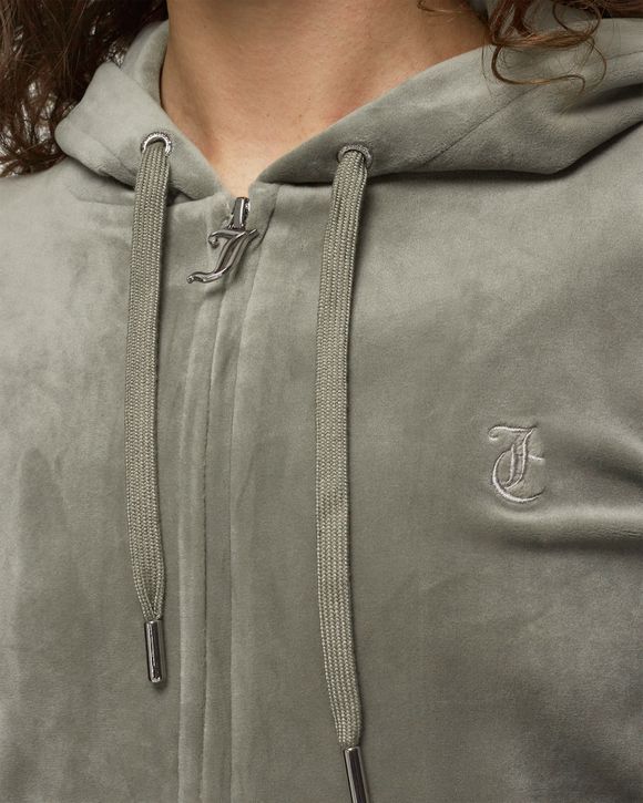 Grey best sale velour hoodie