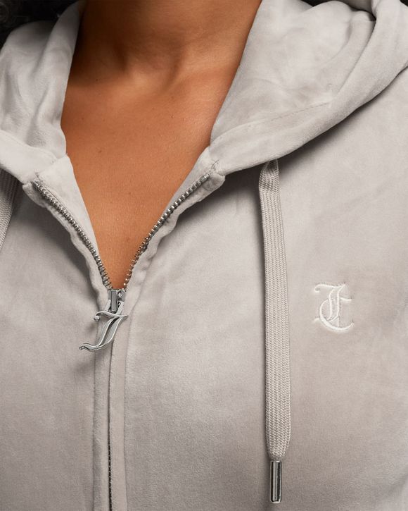 Juicy Couture Classic Velour Robertson Zip Hoodie Grey BSTN Store