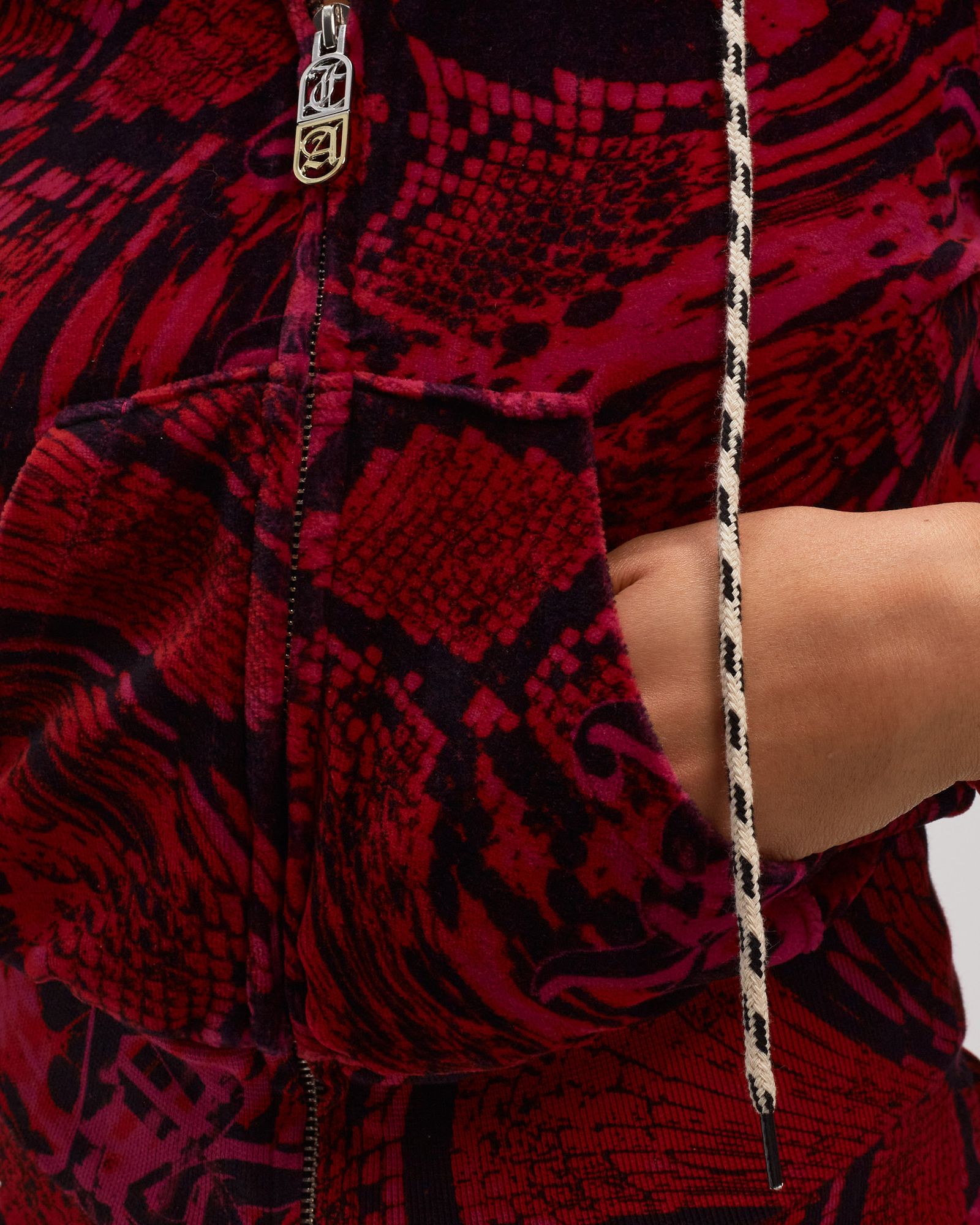 Aries x Juicy Couture Psysnake Shrunken Zip Thru Hoodie