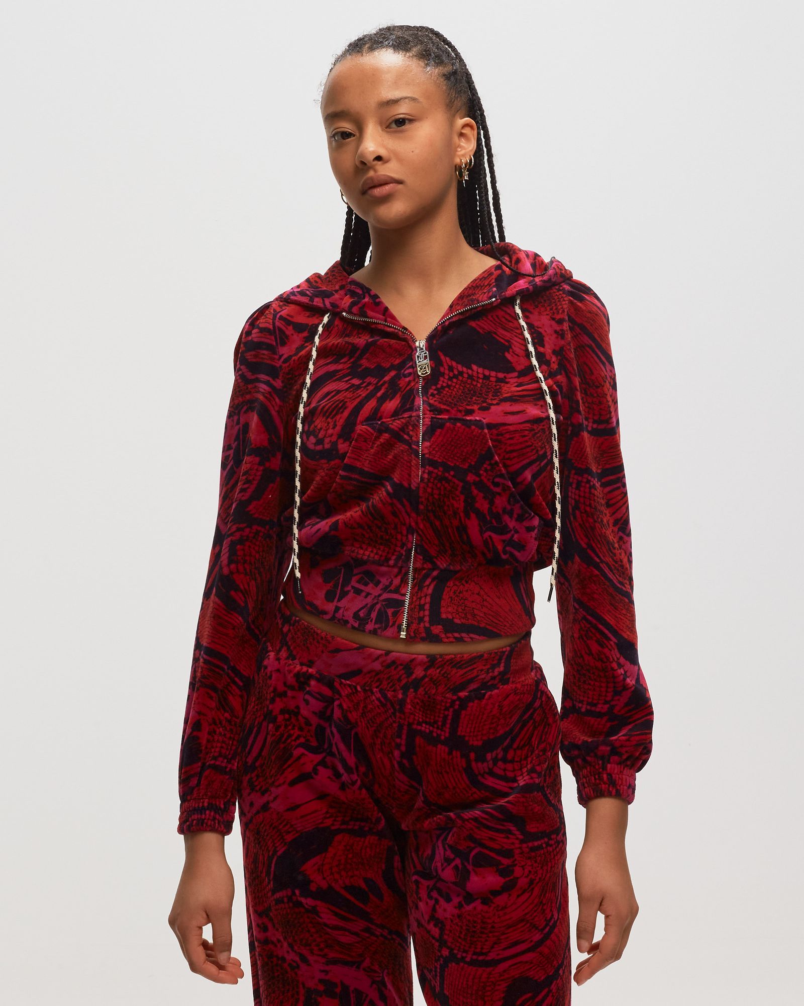 Aries x Juicy Couture Psysnake Shrunken Zip Thru Hoodie