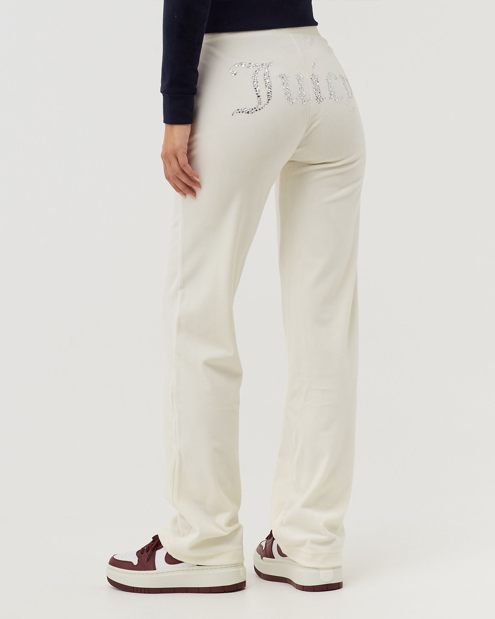 WMNS CLASSIC VELOUR TRACKPANT WITH DIAMANTE BRANDING