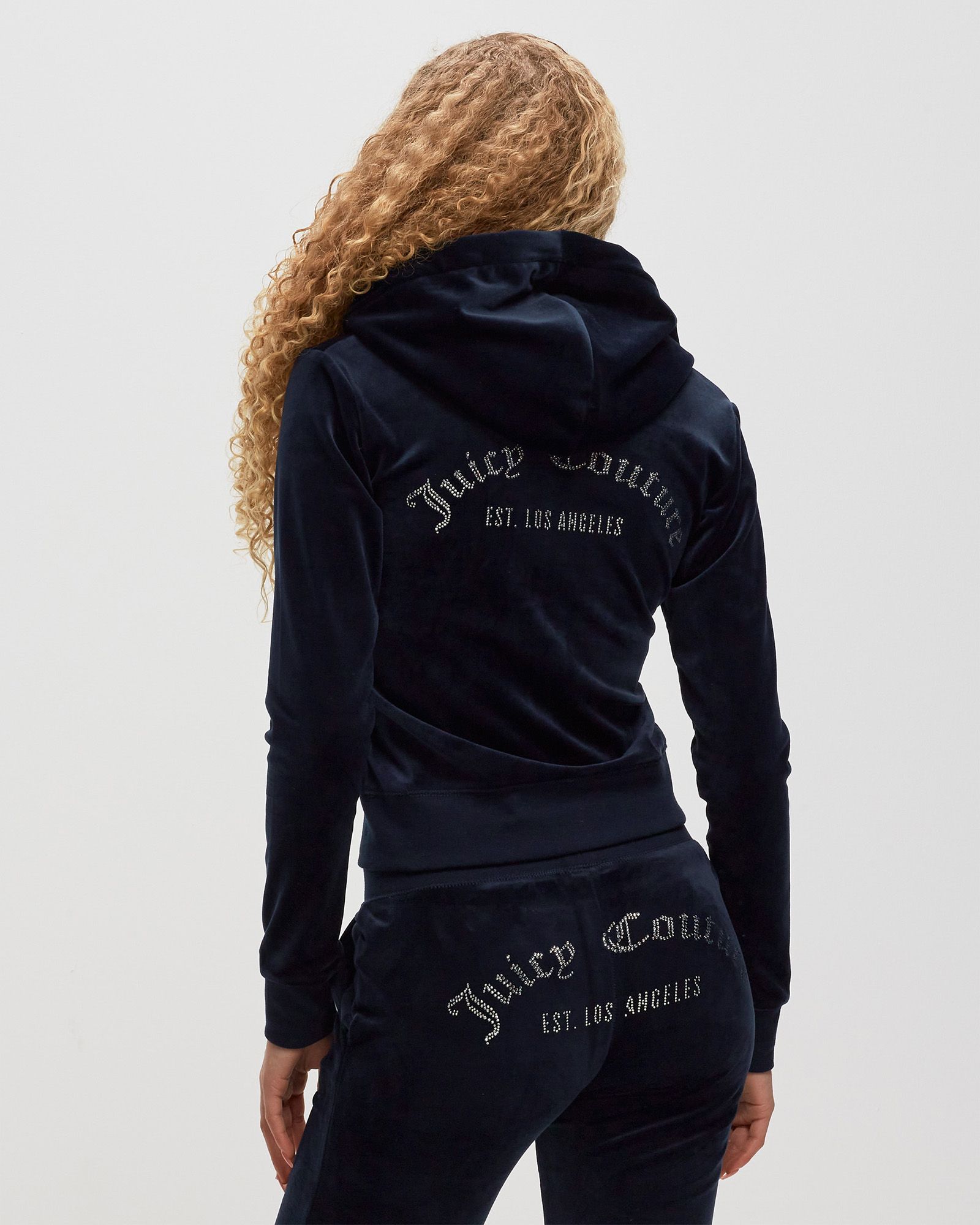 WMNS CLASSIC VELOUR HOODIE WITH DIAMANTE BRANDING