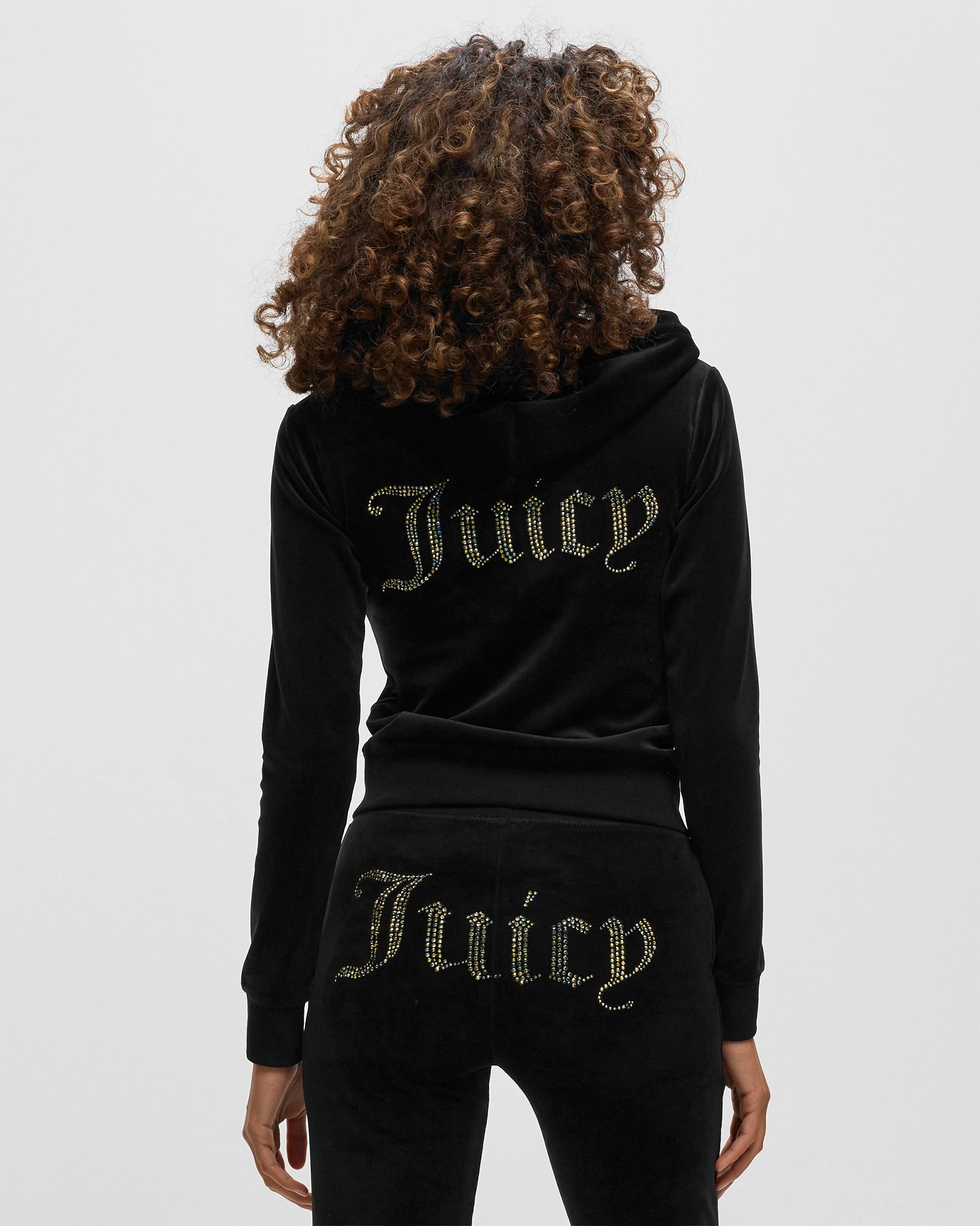 WMNS CLASSIC VELOUR HOODIE WITH DIAMANTE BRANDING