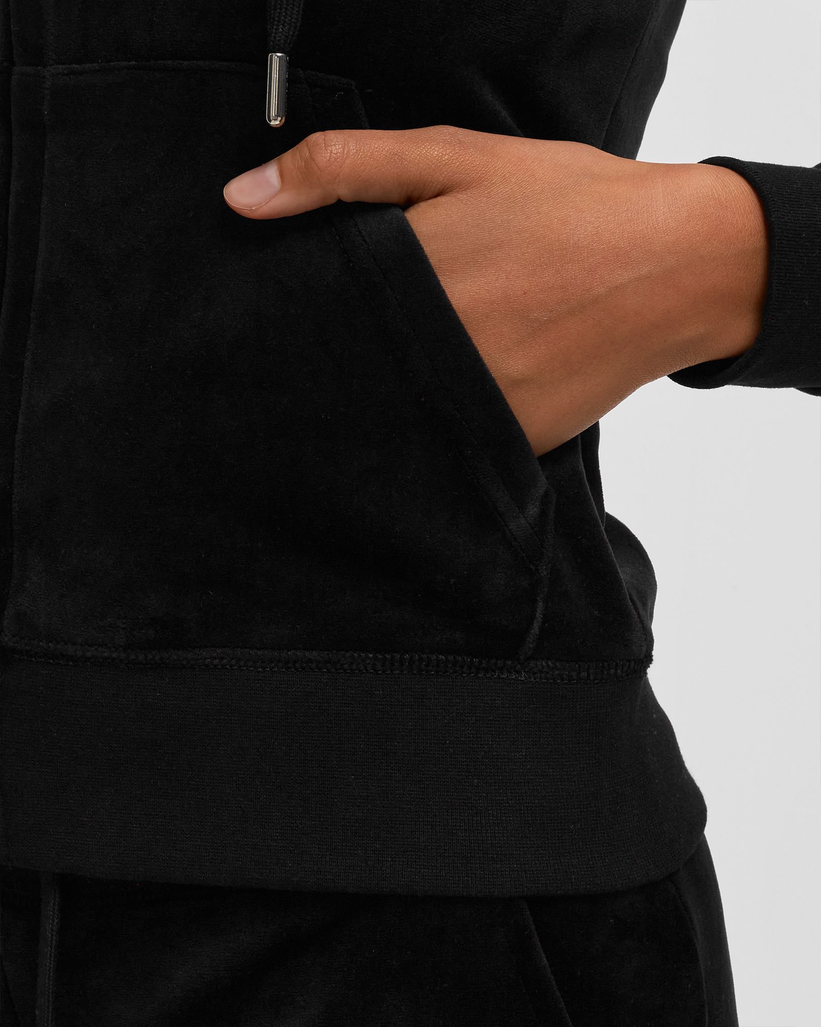 WMNS CLASSIC VELOUR HOODIE WITH DIAMANTE BRANDING