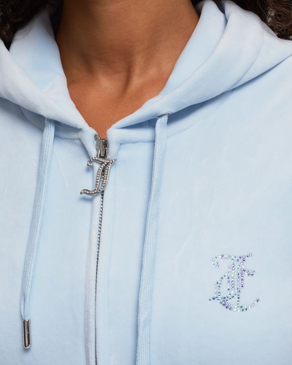 WMNS CLASSIC VELOUR HOODIE WITH DIAMANTE BRANDING