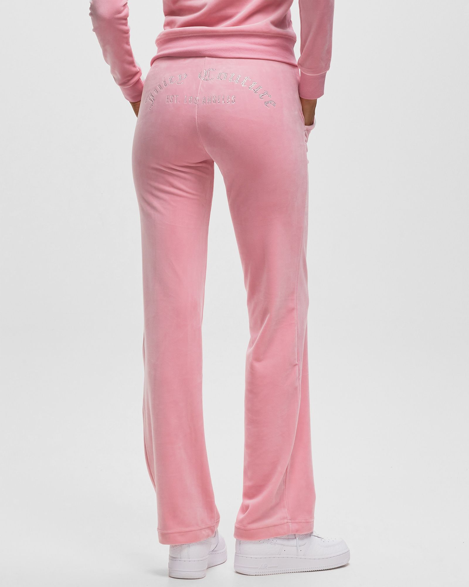 WMNS CLASSIC VELOUR TRACKPANT WITH DIAMANTE BRANDING