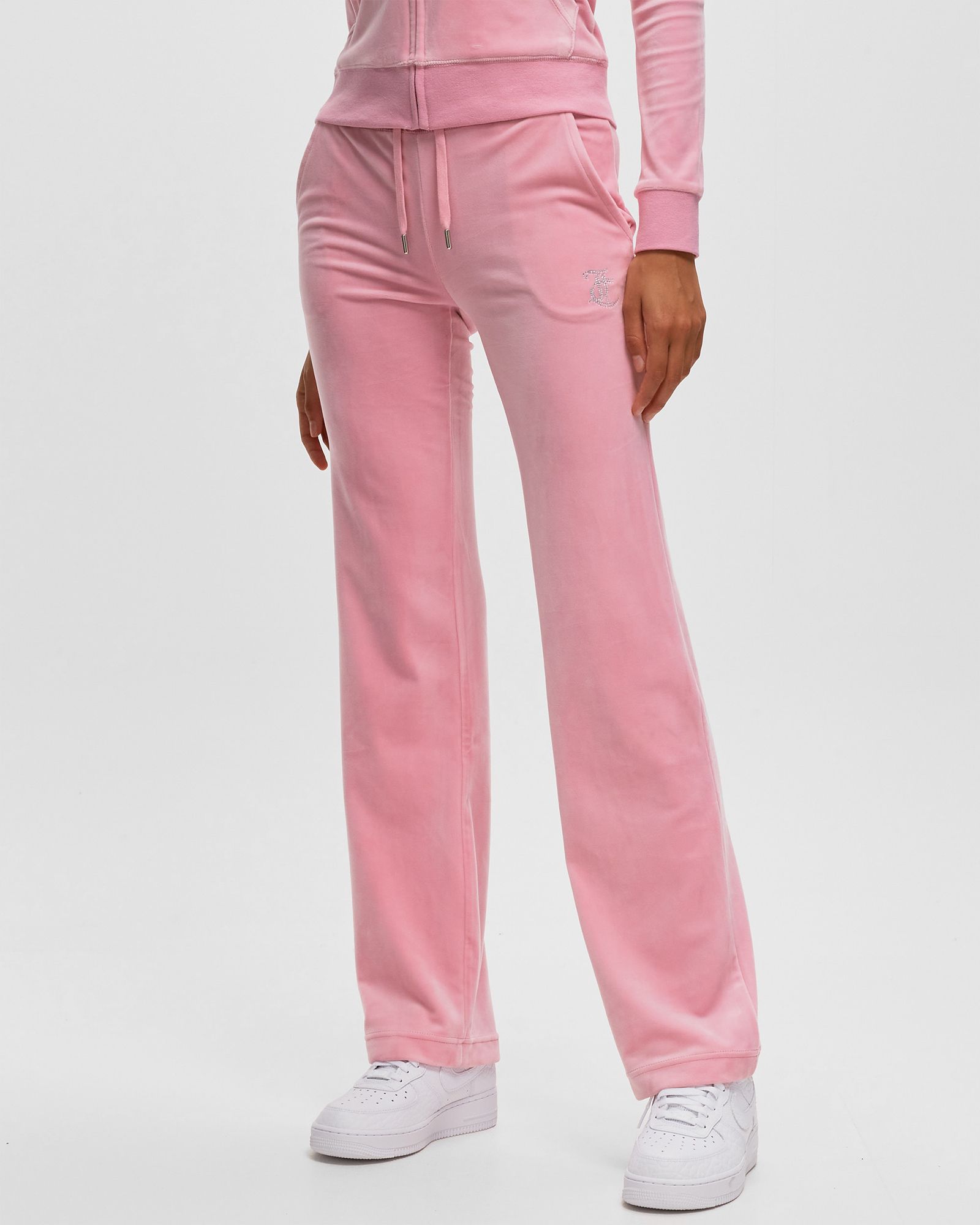 WMNS CLASSIC VELOUR TRACKPANT WITH DIAMANTE BRANDING