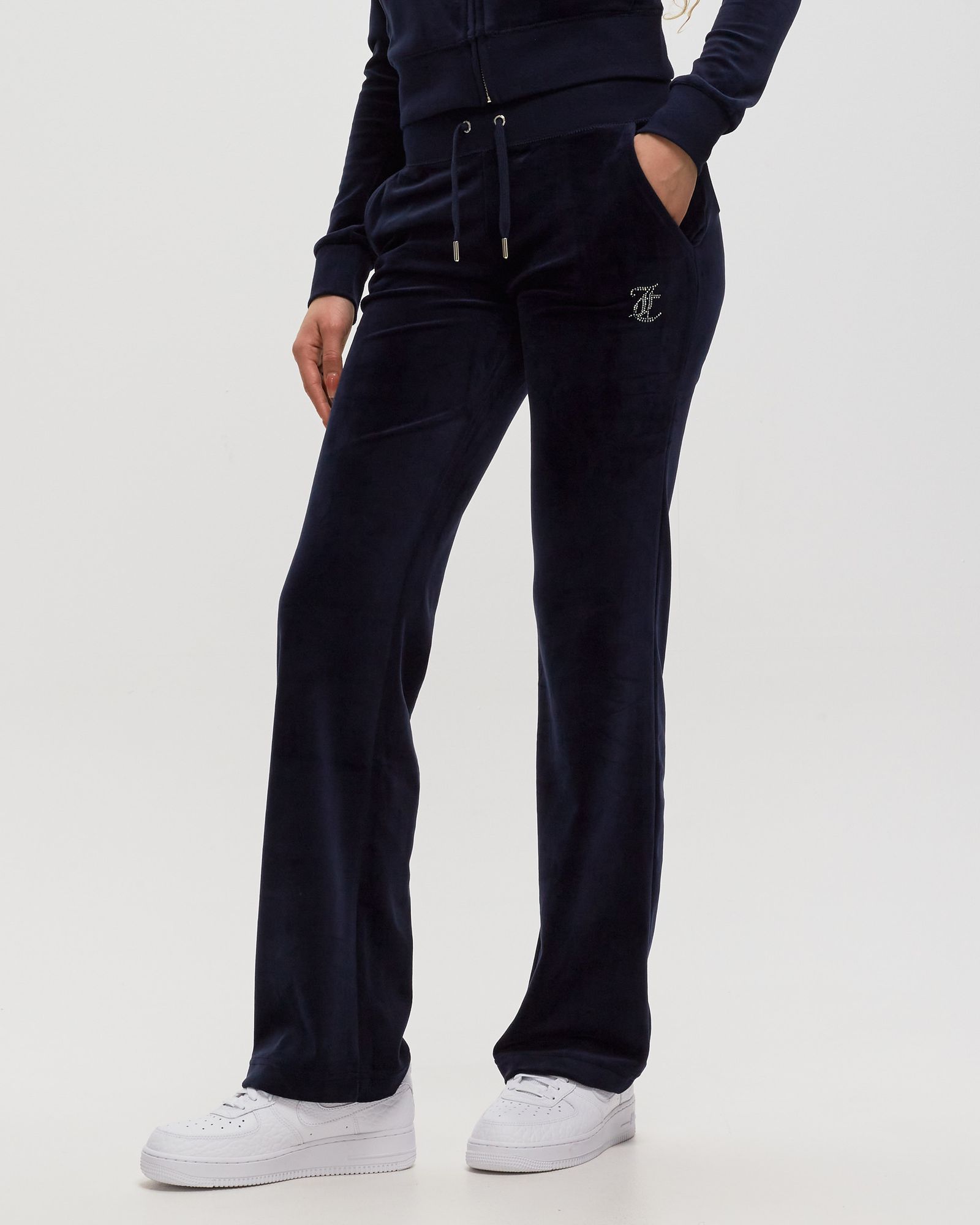 WMNS CLASSIC VELOUR TRACKPANT WITH DIAMANTE BRANDING