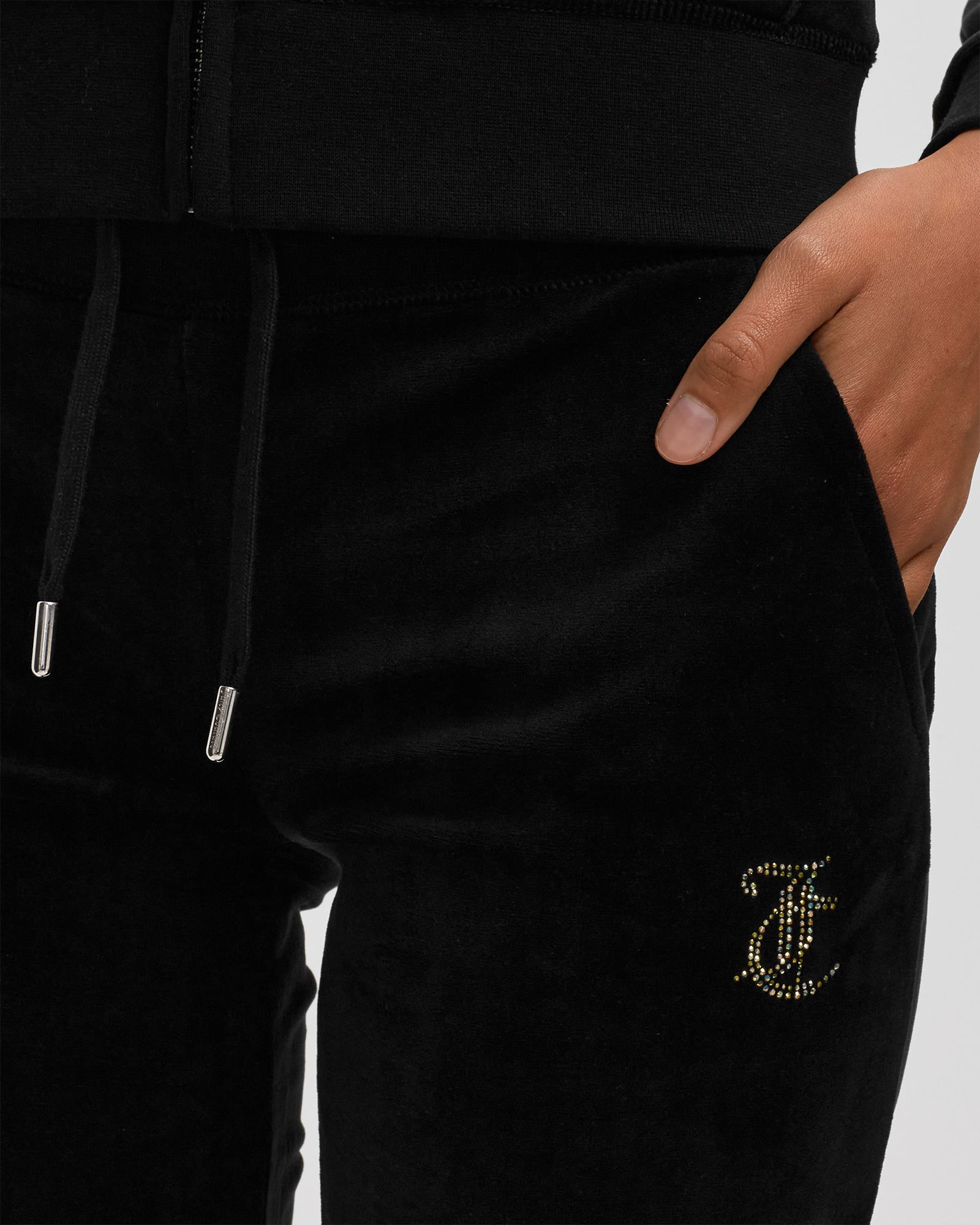 WMNS CLASSIC VELOUR TRACKPANTS  WITH DIAMANTE BRANDING